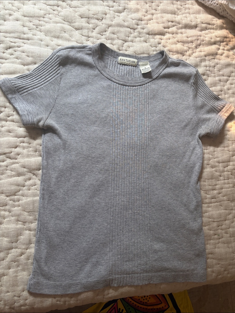Vintage Ann Taylor Ribbed cotton basic Tee- Small - Picture 4 of 4